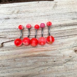 5‎ Multi-Color Belly Button Rings